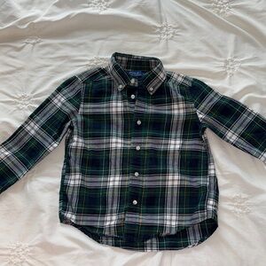 Polo by Ralph Lauren Kids Navy and Green Plaid Shirt